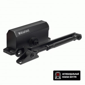 Доводчик дверной БУЛАТ ARCTIC ДД 501/3 A-B (25-85 кг) черный, морозостойкий (10)