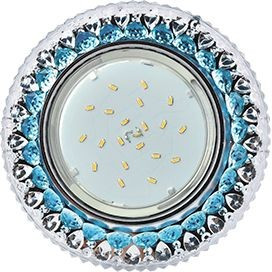 Ecola GX53 H4 LD7009 св-к Круг "Кристалл" подсветка 4K Голубой/Хром 40x125 FB53CCEFB (10!)