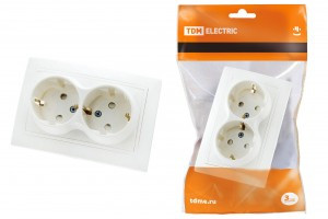 TDM Таймыр роз. СУ 2 мест. 16А бел. (керам. осн., земля, шторки) (10!) SQ1814-0018