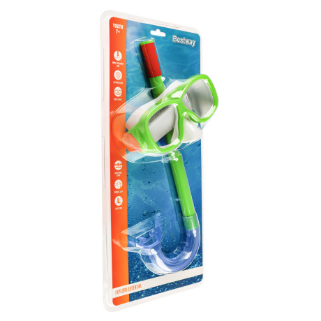 BESTWAY Маска для снорклинга EXPLORA ESSENTIAL, маска, трубка, от 7 лет, 24035