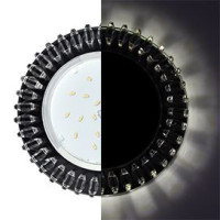 Ecola GX53 H4 LD5361 св-к Стекло Круг проз.стразы Гребенка подсв. 4K Хром-чер 38x126 SX53RCEFB (10!)