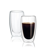 Стакан 450мл набор 2шт боросил стекло с двойными стенками П/У МФК HY-1060H-2
