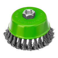 Щетка для УШМ, 100 мм, М14, &quot;чашка&quot;, крученая металлическая проволока Сибртех