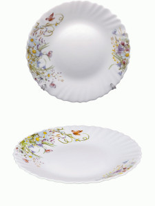 Тарелка десертная Ромашки 19см стекло (кратность 6шт!!!) МФК MFK21069