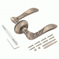 PUERTO AL 505-08 AB бронза античная  Комплект дверных ручек, ручки 2шт, б/мех.  (20)