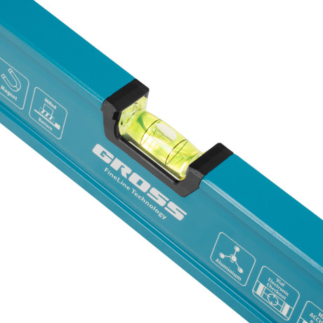 Уровень алюминиевый, магнит., фрезерованный, 3 глазка, 0,5 мм/м, 1200 мм Gross