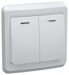 IEK ВЕГА ВС10-2-1-ВБ выкл. СУ 2 кл.10А с инд. белый EVV21-K01-10-DM