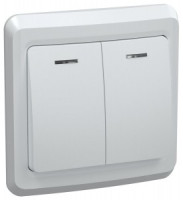 IEK ВЕГА ВС10-2-1-ВБ выкл. СУ 2 кл.10А с инд. белый EVV21-K01-10-DM