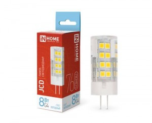 ASD/InHome лампа св/д VC JCD G4 220V  8W(760lm) 6500К 6K 47x16 (без пульсации) 6229