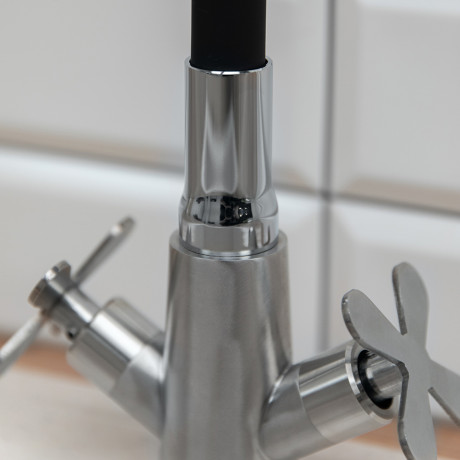 Излив смесителя для кухни, силиконовый, 2 режима, черный