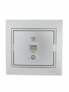 Lezard Мира роз. телеф. СУ 1 мест. металлик серый (RJ11) (корпус PC) 701-1010-137