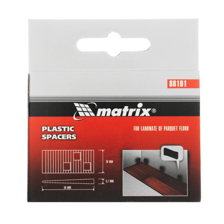 Клинья пластиковые распорные для корректировки при укладке напольных покрытий, 20 шт Matrix