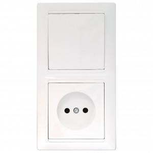 Bylectrica СТИЛЬ Блок (1 выкл. + роз.) СУ белый, (В-РЦ-685)