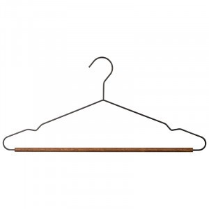 Вешалка-плечики 42см, металл с деревянной перекладиной "Винтаж", черный 107890 Рыжий кот