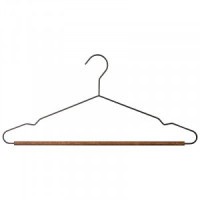 Вешалка-плечики 42см, металл с деревянной перекладиной &quot;Винтаж&quot;, черный 107890 Рыжий кот