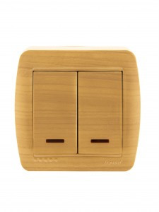 "Lezard DEMET выкл. ОУ 2 кл. 10А (инд.) ясень (основание PBT, корпус PC) 711-4700-112