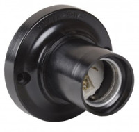 IEK Патрон E27 потолочный карболитовый, черный (50 шт), стикер на изделии, Пкб27-04-К21