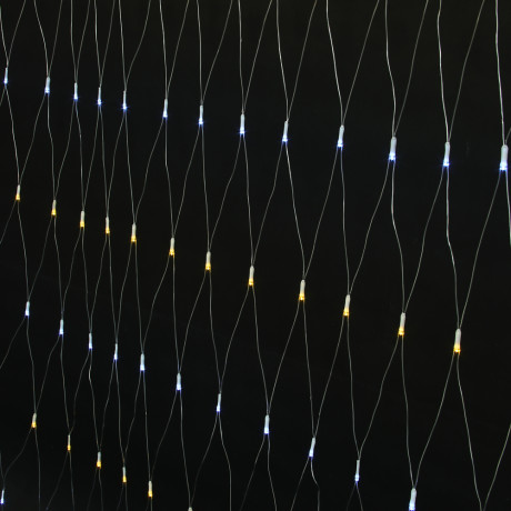 СНОУ БУМ Гирлянда эл. сеть водопад 1,6x1,6м, 144LED,белый/шампань, 8 режимов, ПВХ прозр.,220В