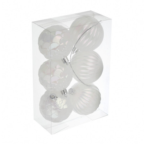 СНОУ БУМ Набор шаров 6 см, 6 шт, белый, 26-152