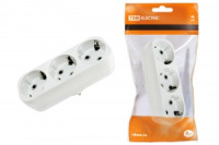 TDM разветвитель (тройник) 3роз. 16А белый, земля (линейный) (8!) SQ1806-0033