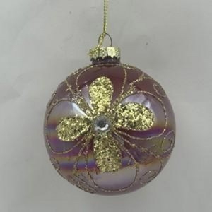 Шар "Цветок" 8см, цвет бордовый перламутр (кратность16шт!)(цена за 1шт) Волшебная страна