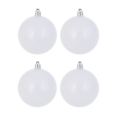 СНОУ БУМ Набор шаров 4шт 8см пластик, белый, 26-233