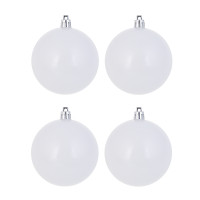 СНОУ БУМ Набор шаров 4шт 8см пластик, белый, 26-233
