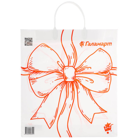 Пакет п/эт 37х34х6 см, с пластиковой ручкой, белый с рисунком