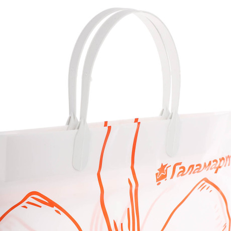 Пакет п/эт 37х34х6 см, с пластиковой ручкой, белый с рисунком