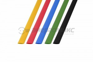 REXANT термоусадка трубка ТУТ (набор 5цв.по 10шт кажд.) 10/5 мм, 1м, Ж, З, К, С, Ч  29-0160