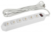 ЭРА сет. удл.-фильтр USF ПВС 3х0.75 6роз. 3м (термозащ/варист, земля, бел) USF-6es-3m-W-BOX 7655