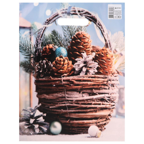 Пакет с вырубной усиленной ручкой 31*40 «Новый год» 5 дизайнов а асс.