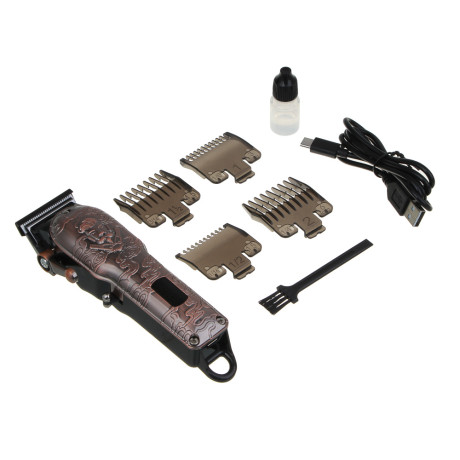 LEBEN Машинка для стрижки, 900 мА/ч, 3 часа работы, дисплей, 4 насадки 1,5/3/4/6 мм, масло, расчёска