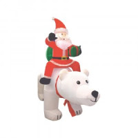 Фигура новогодняя надувная модель 4 B52 &quot;ДЕД МОРОЗ И БЕЛЫЙ МЕДВЕДЬ&quot; 90x190x182см, IP44, 220V