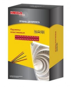 Пружины для переплета пластиковые ProMega Office 19мм прозрачные 100шт/уп.