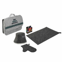 Набор для бани в портфеле "Набор банного благополучия" (шапка, рукавица, коврик, масла)