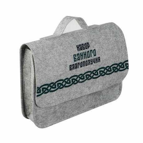 Набор для бани в портфеле "Набор банного благополучия" (шапка, рукавица, коврик, масла)