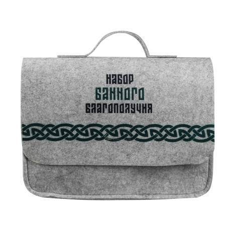 Набор для бани в портфеле "Набор банного благополучия" (шапка, рукавица, коврик, масла)