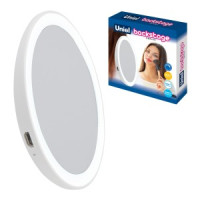 Uniel зеркало карманное с подсветкой (акк Li-Ion 150mAh)  2-4-6K, диммер ULK-F73 SW/DIM/RECH WHITE