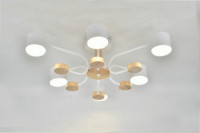 General Люстра 6GX53 50W 650х200 230V белый, мет/дер Альберто без пульта IP20 662329