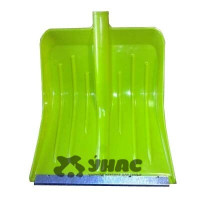 Лопата снеговая пласт с планк 360х420 Малыш ЛЮКС d32  ЗЕЛЕНАЯ