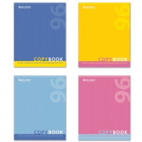 Тетрадь 96л. BRAUBERG ЭКО, клетка, обложка мелов. карт., &quot;One Colour&quot;, 4 вида, 401875