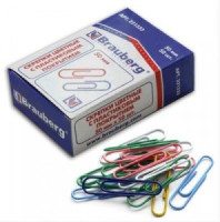 Скрепки BRAUBERG 50 мм цветные, 50 шт., в карт. коробке, 221533