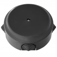 Bylectrica РЕТРО Коробка монтажная ОУ d109х45мм 4 ввода с сальниками, ЧЕРНЫЙ IP20 КМ-447