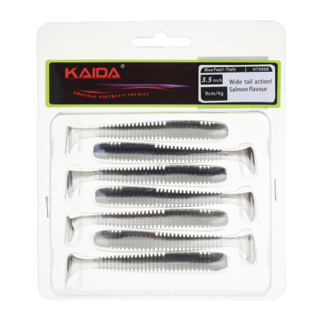 KAIDA Приманка силиконовая ТВИСТЕР 3,5", 9см, 4гр, HT008, 7шт