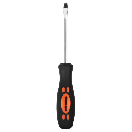 ЕРМАК Отвертка с прорезиненной ручкой SL 6х100мм (-)