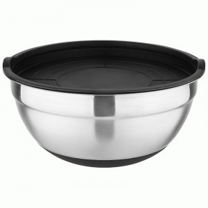 Миска AMARENA 5л нерж.сталь, антискольз.силик.дно, крышка пластик 107630 Mallony