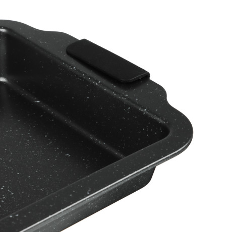 SATOSHI Лион Противень глубокий 40x27x5см, антипригарное покрытие Мрамор, силикон.ручки