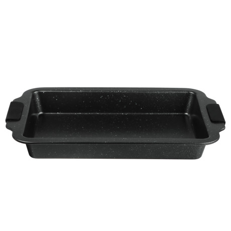 SATOSHI Лион Противень глубокий 40x27x5см, антипригарное покрытие Мрамор, силикон.ручки