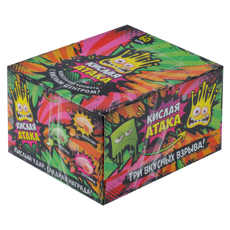 КИСЛАЯ АТАКА Жевательная конфета с кислым центром 4,5гр